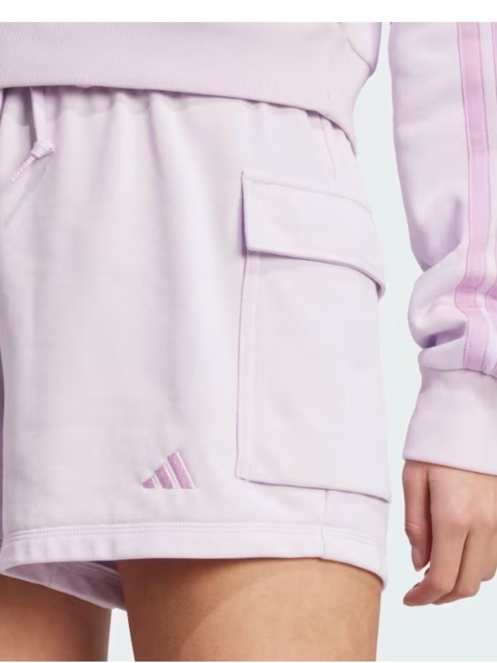 Adidas Lavender Bliss Cargo Shorts with Side Pockets